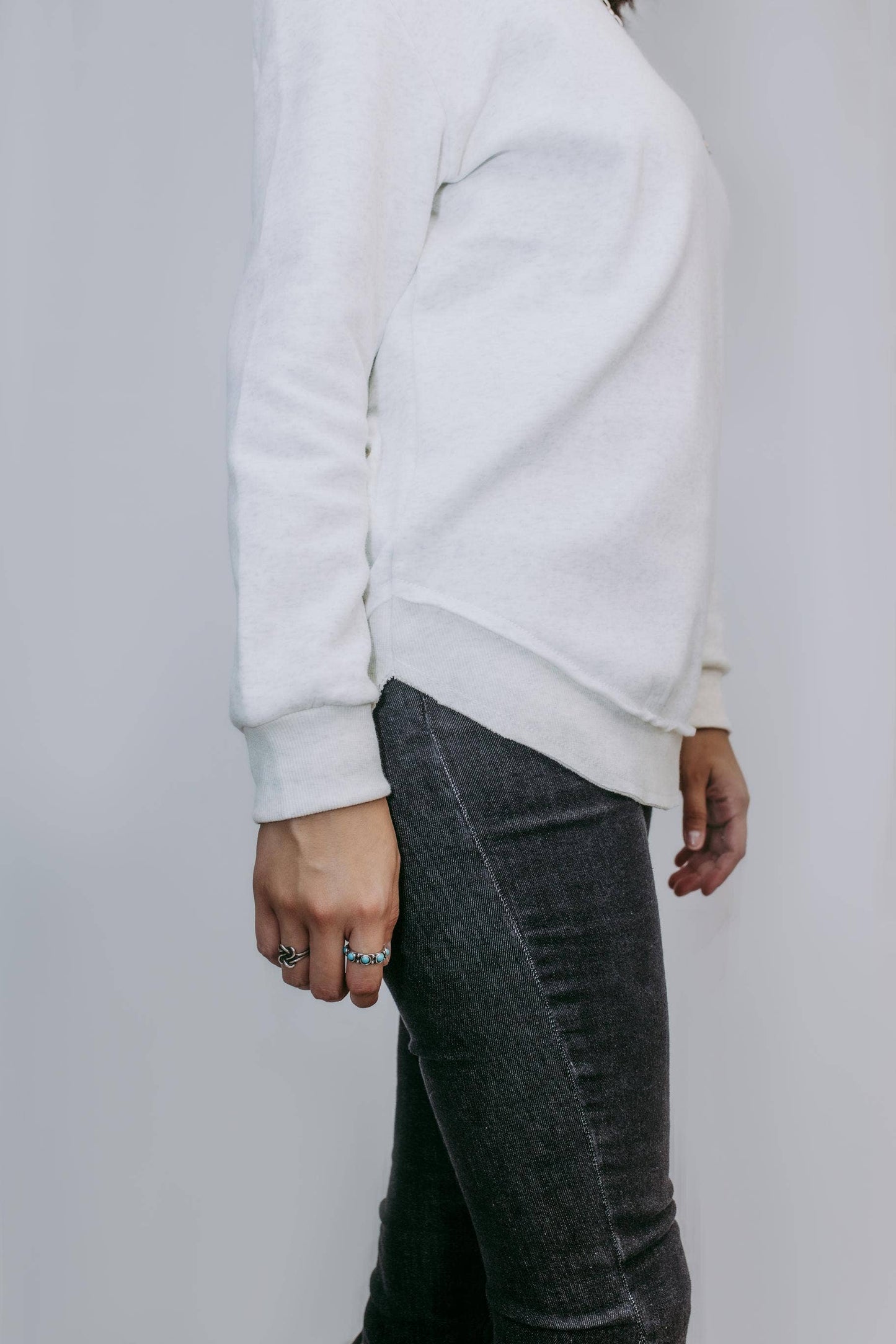 MK159 Acid Washed Sweatshirt - Heather Grey
