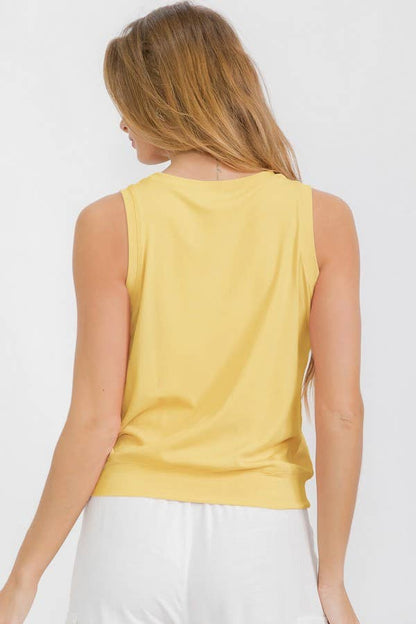 Women's Ribbed Viscose Crew Neck Loose Fit Tank