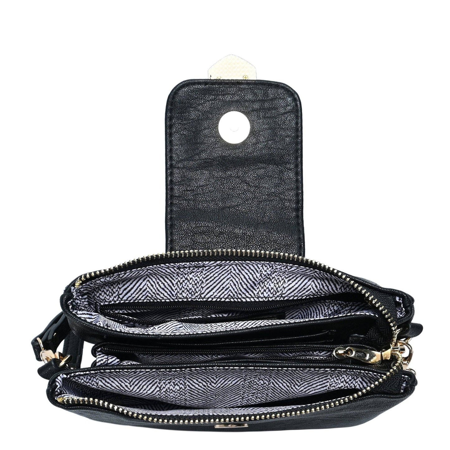 BGT48604 Tori Three Compartment Buckle Crossbody Bag: Bone