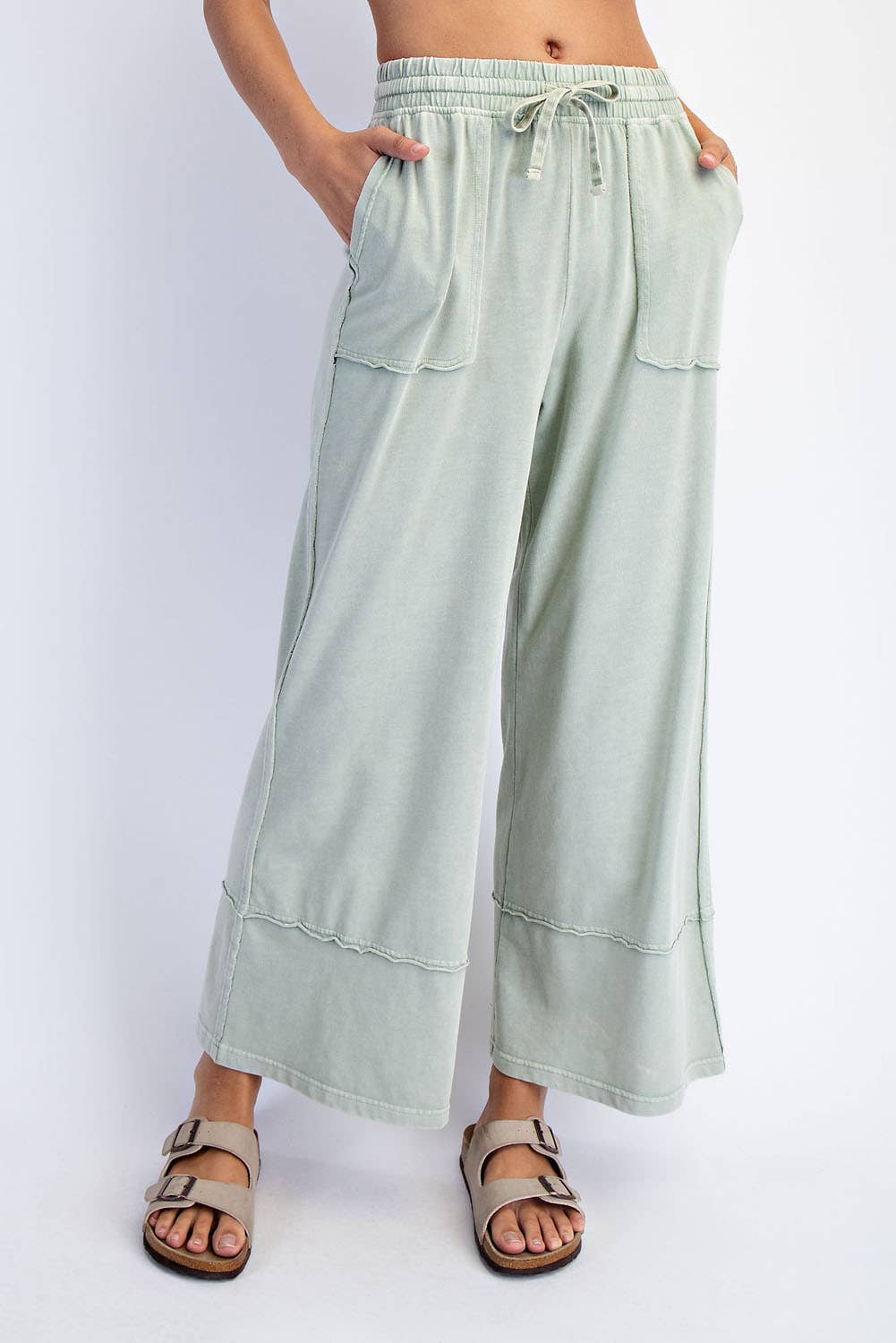 Rae Mode Mineral Washed Cropped Wide Leg Pant P6363