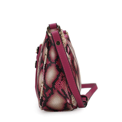 Essie Snake embossed Vegan Leather Crossbody by Mia K