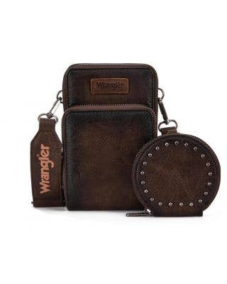 Wrangler Cellphone Crossbody Bag: Bronze