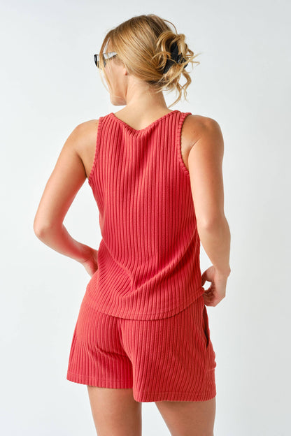 Mono B Softcore Rib Lounge Tank  top (KT5868)