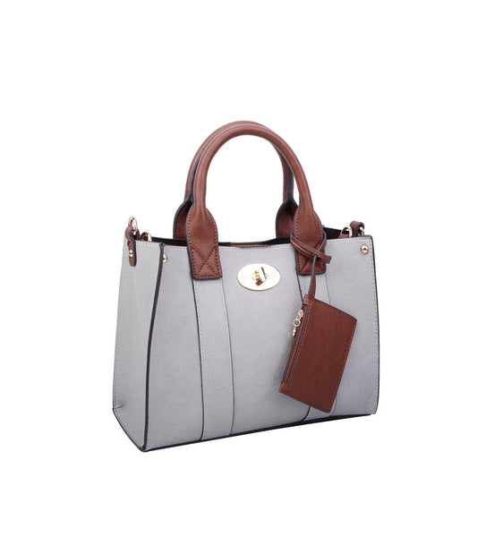 WU061 Cameran 3-in-1 Boxy Satchel & Crossbody: Grey