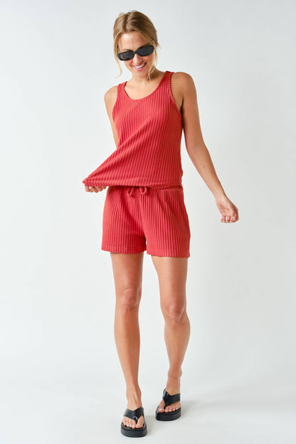 Mono B Softcore Rib Lounge Tank  top (KT5868)
