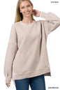 Acid Wash Fleece Hi-Low Hem Pullover with Pockets Zenana