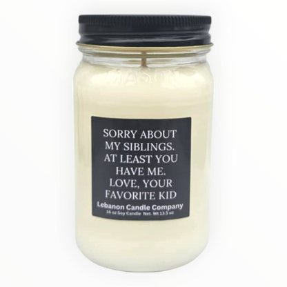 Funny Siblings Favorite Kid Candle