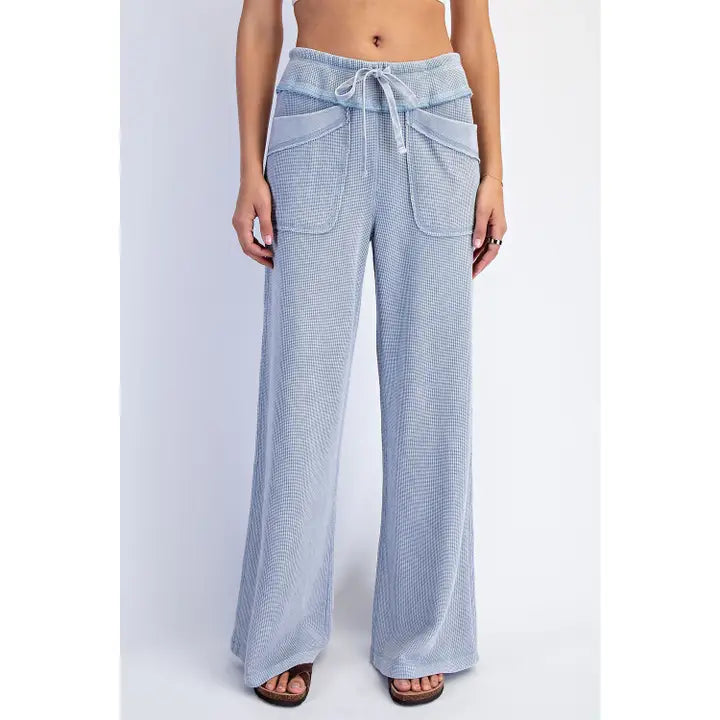 Rae Mode P6449 Mineral Washed Honeycomb Wide Leg Pants