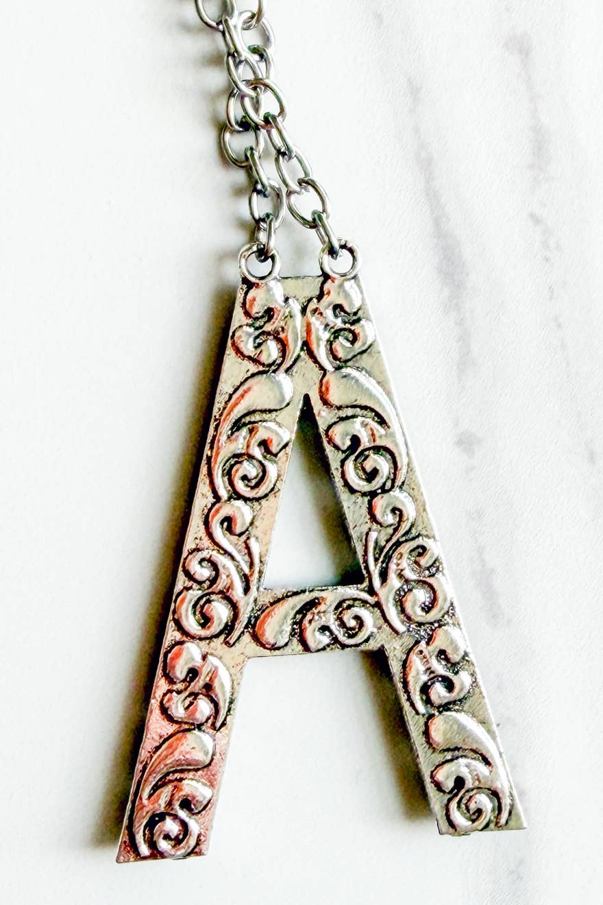 Blaze Initial Necklace-Silver