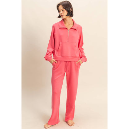 Double Knit Wide-Leg Sweatpants