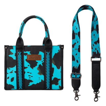 Wrangler Cow Print Tote/Crossbody: Black