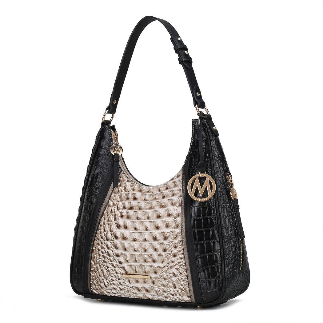 Becket Faux Crocodile Embossed Hobo Shoulder by Mia K