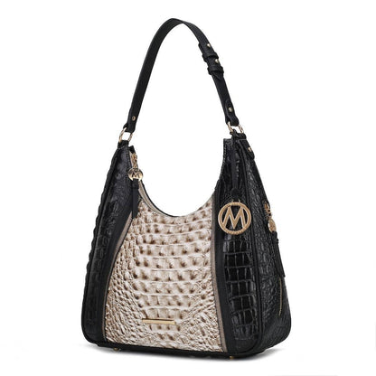 Becket Faux Crocodile Embossed Hobo Shoulder by Mia K