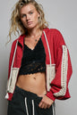 POL – Quilted Contrast Studded Zip-Up Jacket
