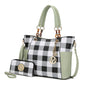 MKF Mariely Checker Tote Bag & Wallet Set Women Handbag