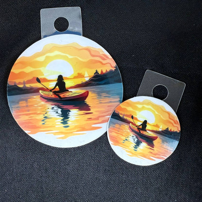 Sunset Kayaking Sticker - Transparent/Opaque Vinyl