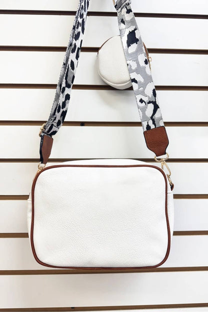COW PRINT HANDBAG WIHT COIN PURSE
