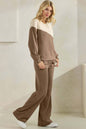 Womens Asymmetrical Two Tone Top Corduroy Sweatshirt