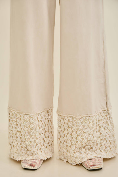 Mineral Washed Flower Daisy Long Leg Pants HP6016P1