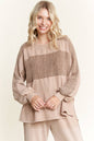 Mineral Wash Knitted Low Gauge Rib Melange top HT5959