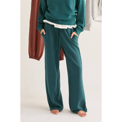 Double Knit Wide-Leg Sweatpants