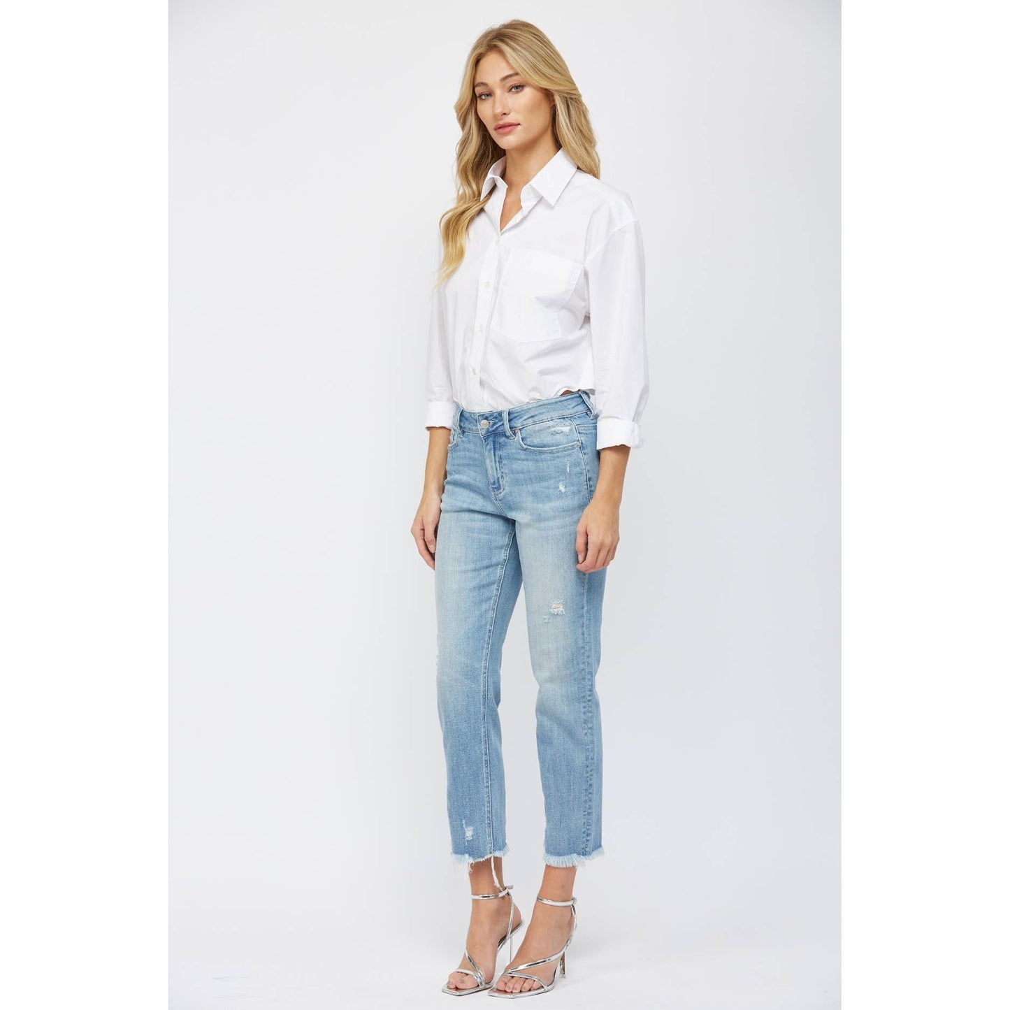 Mica Mid Rise Cigarette Crop Cropped Jeans