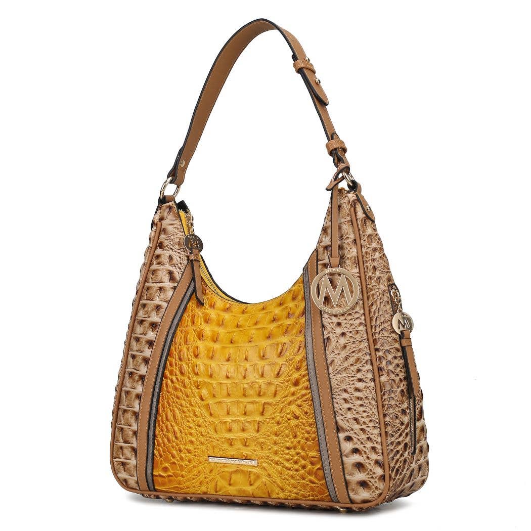 Becket Faux Crocodile Embossed Hobo Shoulder by Mia K