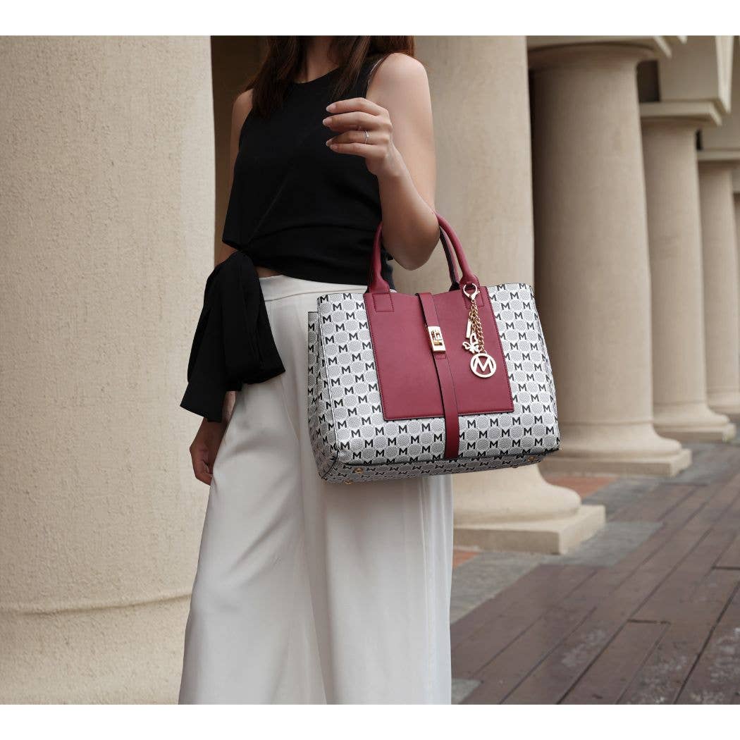 MKF Yuliana Circular M emblem Satchel Bag by Mia K