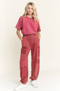 Mineral Washed Crew neck Basic Tshirt HT5579