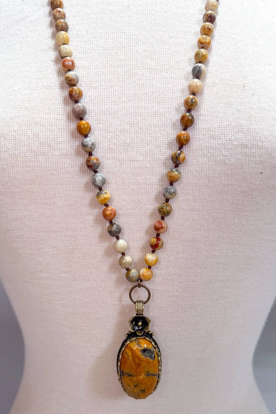 Florette Necklace-Crazy Agate