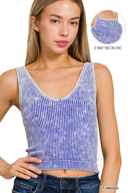 L/XL B VIOLET Premium Washed Seamless 2-way Tank: L/XL / -160257