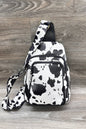 COW PRINT CROSSBODY SLING BAG PURSE