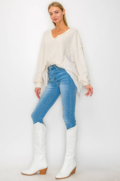 BEST Mineral Washed Western Boho Paisley Top HT5559