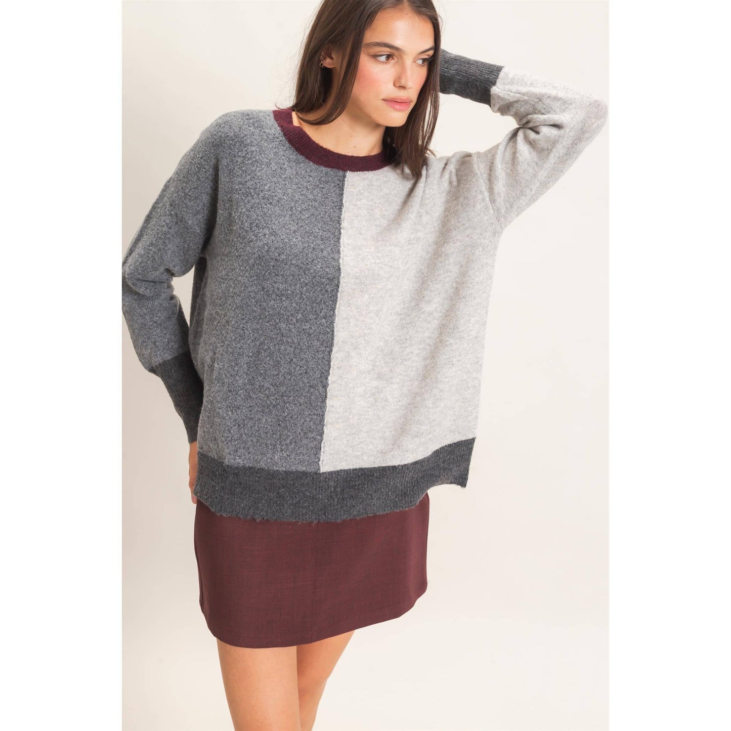 HYFVE Color block Visible Seam Sweater HF26E151