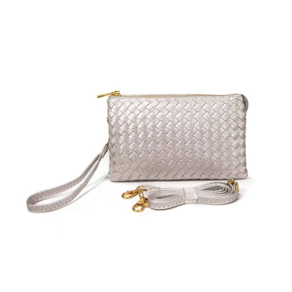 7050 Kathy Woven Three Compartment Clutch/Crossbody Bag