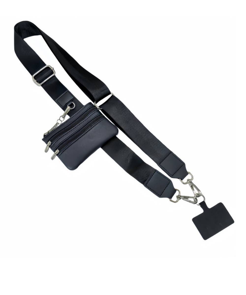 HANDBAG STRAP WITH ZIPPER POUCH PHONE HOLDER WRISTBAND