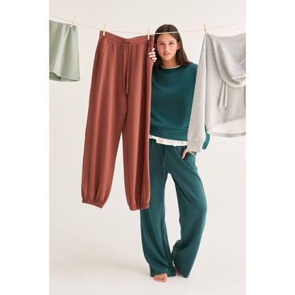 Double Knit Wide-Leg Sweatpants