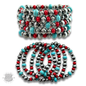 Five strand burnished pearl bracelet set