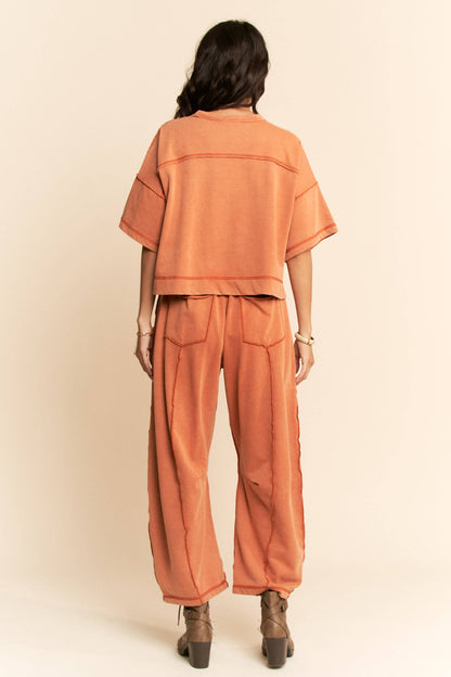 Davi & Dani Mineral Washed Barrel Pants