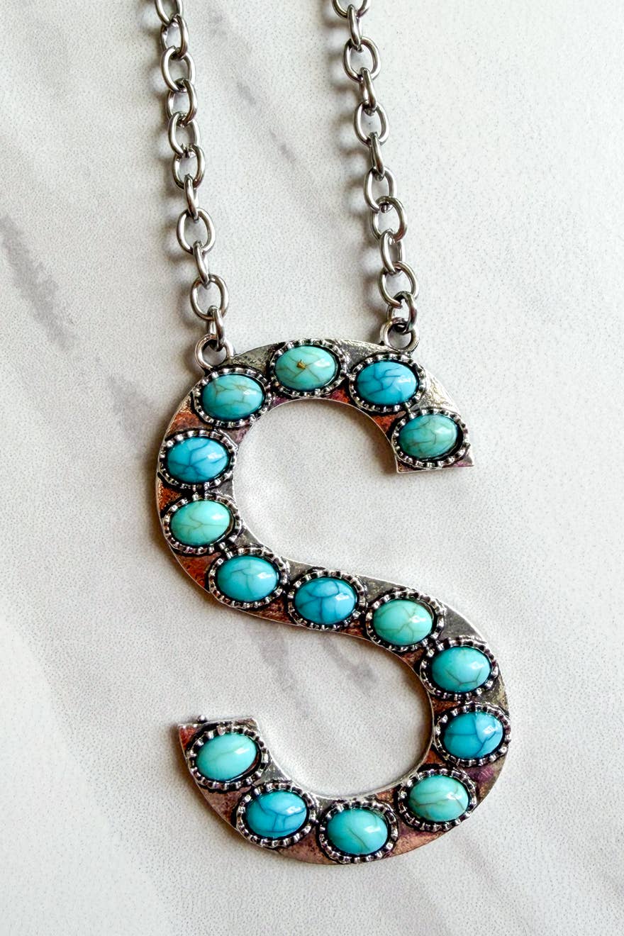 Blaze Initial Necklace-Silver