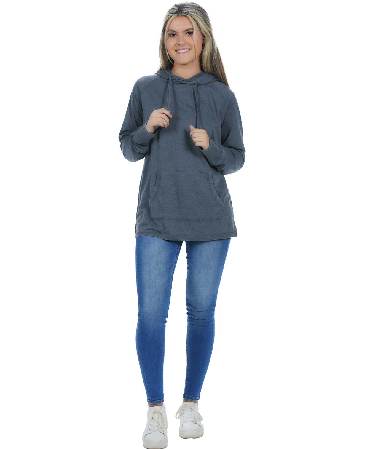Unisex Fit Jersey Hoodie - Light Garment Burnout Raglan