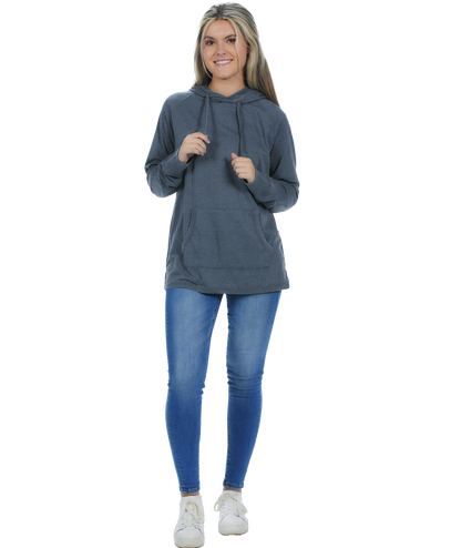 Unisex Fit Jersey Hoodie - Light Garment Burnout Raglan