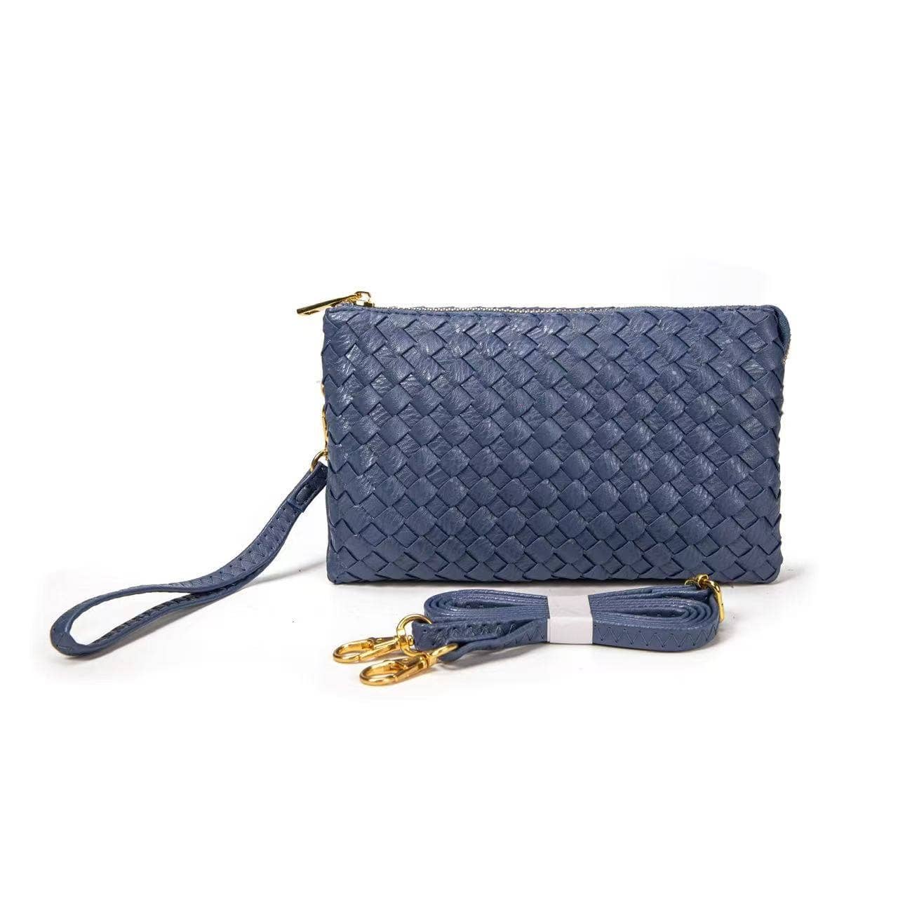 7050 Kathy Woven Three Compartment Clutch/Crossbody Bag