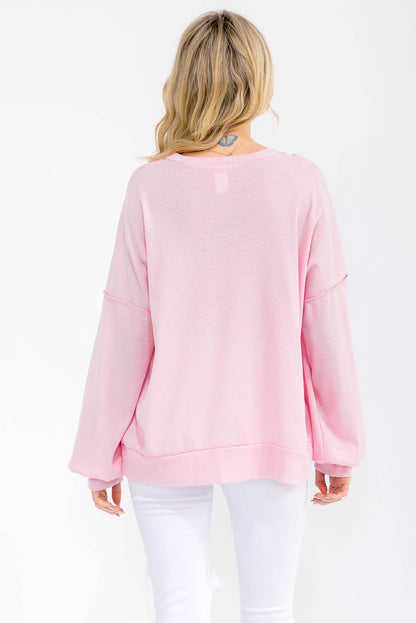 Textured Stripe Contrast Knit Top T6203