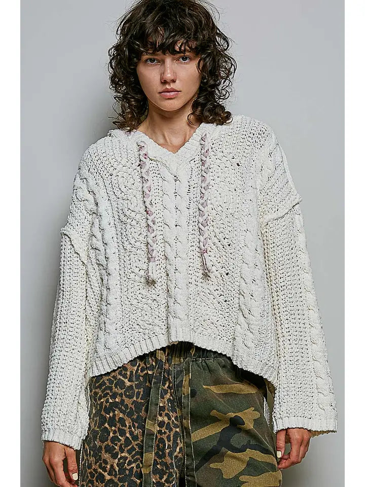 POL – Chenille V Neck Hoodie