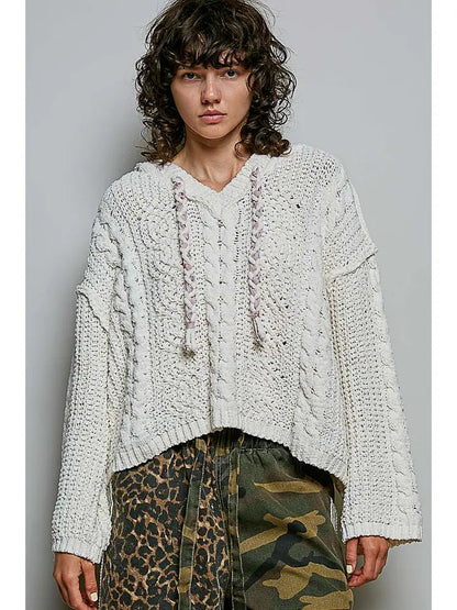 POL – Chenille V Neck Hoodie
