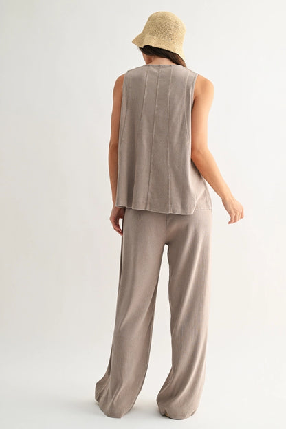 Mono B Coastline Cotton Blend Pant Set