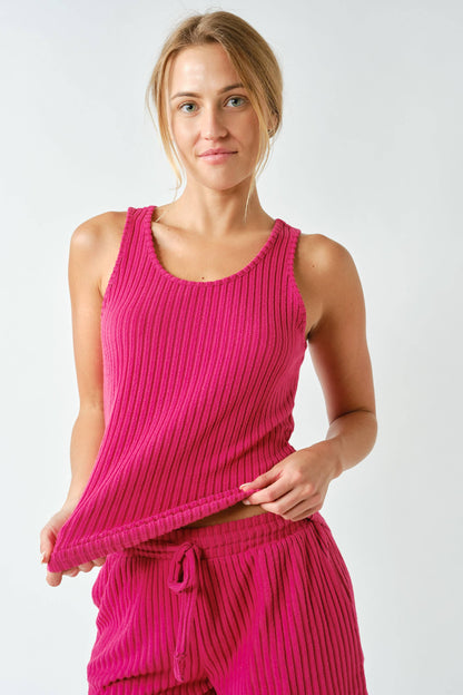 Mono B Softcore Rib Lounge Tank  top (KT5868)