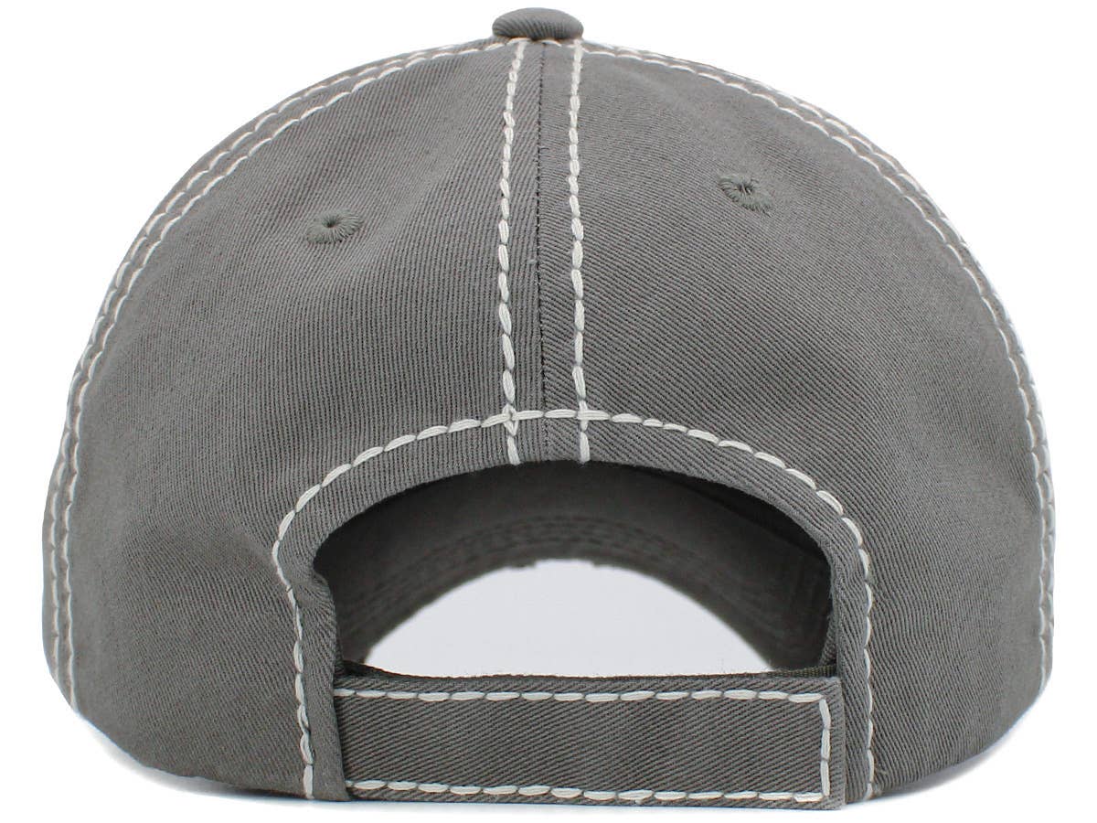 Baseball Mom Washed Vintage Ballcap: BUR