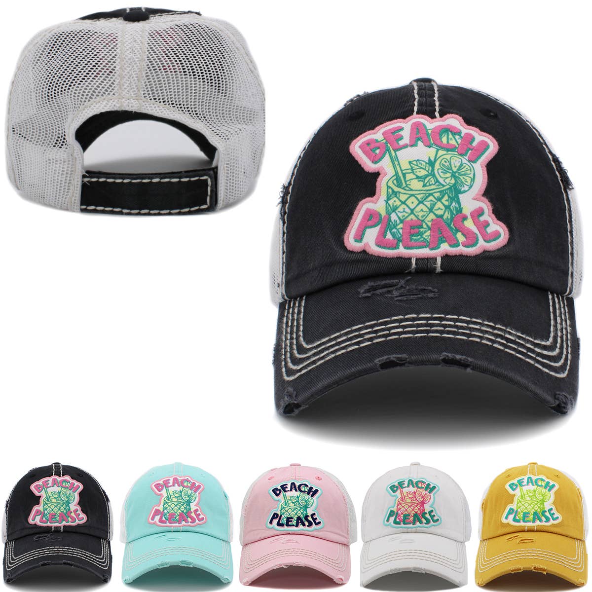 Beach Please Vintage Ballcap